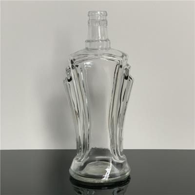 China 500ml Single Shape Glass Liquor Bottle For Whiskey, Vodka, Brandy, Tequila, Rum, Liquor, Syrup for sale