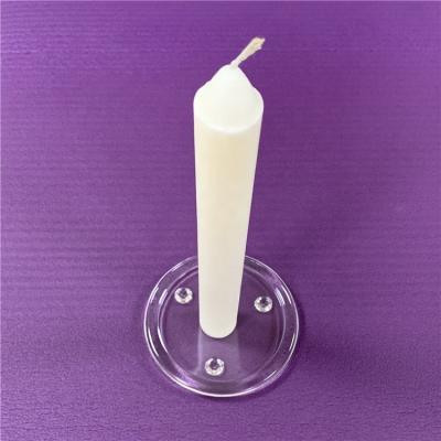 China Weddings 5 ​​Inch Pillar Base Round Glass Candle Holder for sale