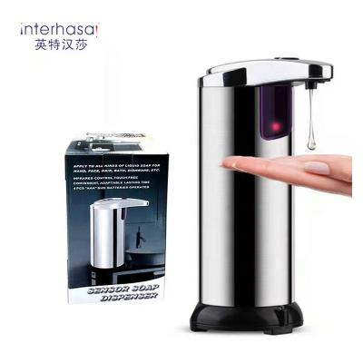 China Bathroom 300ml Touchless Stainless Steel Liquid Soap Hand Sanitizer Dispenser Foam Mini Holder Kitchen Auto Dispenser for Hotel for sale