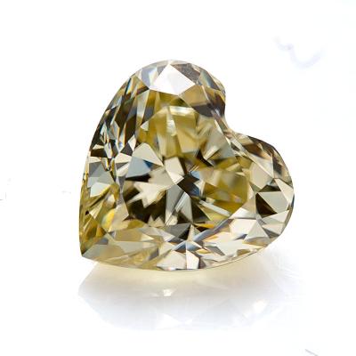 China Yellow color game or fire moissanite heart 6.5x.6.5mm cut loose high purity synthetic gemstone moissanite diamond moissanite supplier VVS1 for sale