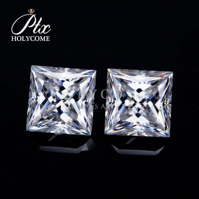 China Princess Cut Moissanite Stones 6.4*6.4MM Wholesale Game Color or Fire D Color Moissanite Stones for Jewelry for sale