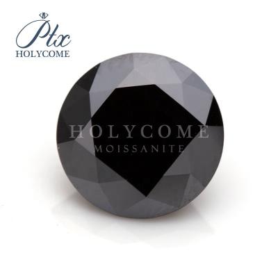 China Factory Wholesale Price Hot Sale Color VVS1 Color Play or Clarity Round Cut 6.5mm 1 Carat Black Loose Moissanite Stones Moissanite Cuban for sale