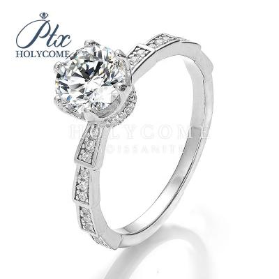 China Holycome High Quality 925 Sterling Silver Moissanite Ring Jewelry CLASSIC Women For Wedding Ring for sale