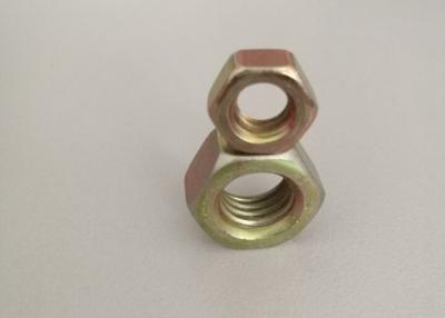 China 4.8 Grade Carbon Steel Material Hex Head Nuts M6 With Yellow Zinc Color For Lock for sale