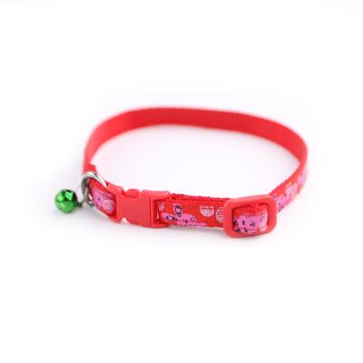 China Personalized Wholesale Custom Print Classic Small Adjustable Dog Pet Collar With Buckle for sale