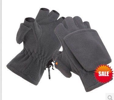 China fingerless  fleece gloves with lap for sale