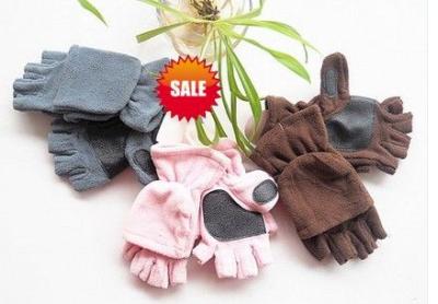 China fishing fingerless fleece gloves with lap for sale