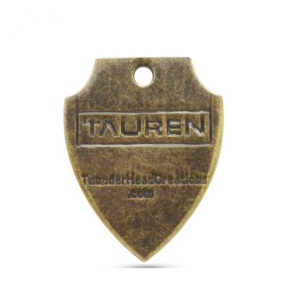 China Factory Clothes Zinc Alloy Metal Custom Letter Engraved Logo Charms Pendants With Holes for sale