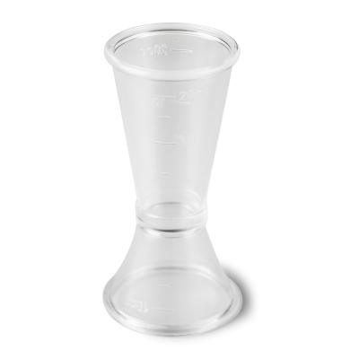 China 20-40cc Large PC Plastic Resin Double Headed Ounce Cup With Scale Ounce Cup Wine Measurer Graduated Measuring Cup for sale