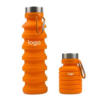 China Silicone Folding Cup 500ml Sports Kettle Bottle Silicone Viable Portable Creative Recycling Outdoor Retractable Mug for sale