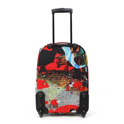 China Luggage Trolley Single Handle Luggage Zipper Slider With Comfortable Handle Beautiful Landscape Patter Suitcase for sale