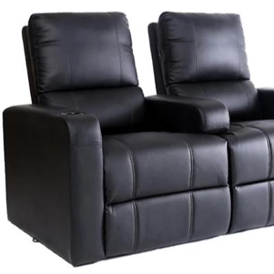 China Cheap living room chair price black living room furniture double seaters leather electric sofa sets for sale