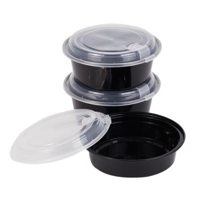 China Eco Sustainable Healthy Black Plastic Meal Prep Containers, Take Out Plastik Bento Lunch Boxes, Disposable PP Food Containers for sale