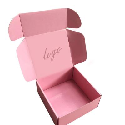 China Recycled Materials Cosmetic Set Skincare Shipping Boxes Custom Logo Printing Hot Corrugated Cosmetics Shipping Ad Pink Skincare Box Packaging for sale