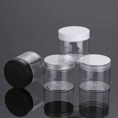 China Personal Skin Care Packaging Cosmetic Packaging 30ml 50m,l 100ml 120ml 200ml 250ml 500ml Clear Amber Black PET Plastic Cream Jar With Plastic Lid for sale