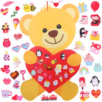 China Valentines day women's day taza couple gift sublimation valentines bouqets decoration women's day accessories set valentine rose party present outfits felt bear bag for sale