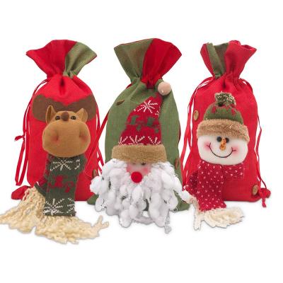 China Chirstmas Decor Christmas Gift Bags 3d Santa Sack Christmas Decorations for sale