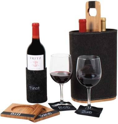 China High End Eco - Friendly Luxury Portable Felt 2 Bottle Wine Bag Wine Shopping Bag for sale