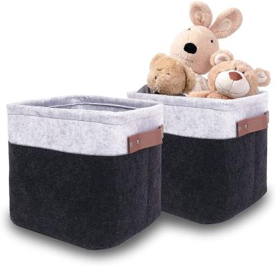 China High Quality Felt Sustainable Woven Rattan Storage Basket With Lid Brown Baby Storage Basket for sale