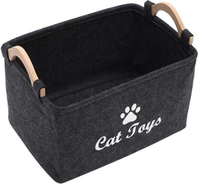 China Sustainable Factory Custom Felt Storage Basket Handle Multifunctional Storage Baskets For Food for sale