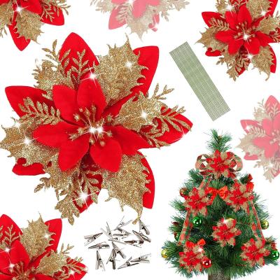 China PVC Artificial Christmas Tree Flower For Home Decor Artificial Flowers In Bulk for sale