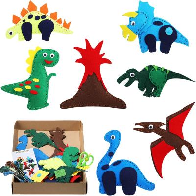 China Dinosaurs Factory (Any Pattern Can Be Customized) Right For Dinosaur Sets Kids Sewing DIY Felt Craft Suitable For Girls And Boys Beginners To Sew Plush Felt p for sale