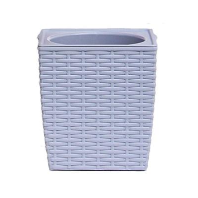 China Indoor Square PP Rattan Flower Pot Weaving Self-Absorbing Waterless Plastic Lazy Flower Pot for sale