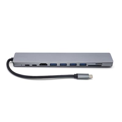 China Wholesale Mobile Devices .desk Multiport Computer 10 in 1 Usb Charger Hub TYPE C to HD-MI USB3.0 USB2.0*2 SD TF RJ45 VGA USB-C Audio Hub for sale