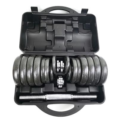 China Universal Weightlifting 15kg 20kg 30kg 50kg Dumbbell Sets With Case Dumbell Barbell Set for sale