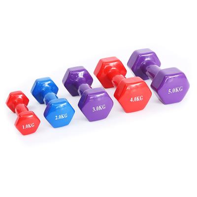 China Glamorous Muscles Wholesale Gym Portable Dumbbell Set Color Vinyl Coated Dumbbell Weight Lifting Dumbbell Set for sale