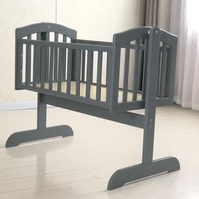 China Easy Assemble Soild Wooden Baby Crib /Wooden Baby Swing Cradle for sale