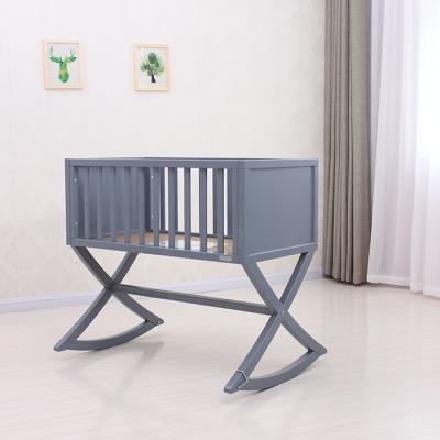 China New Eco-friendly Baby Swinging Crib Designs Wooden Baby for sale