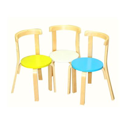 China 2021 Cheap Kindergarten Furniture Children Safety Wooden Chair for sale