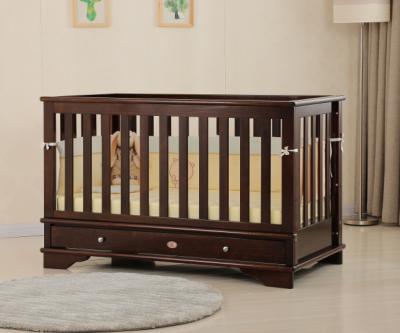 China 4-in-1 Baby Nursery Furniture Solid Wood Modern Wooden Baby Crib for sale