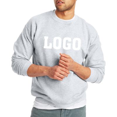 China Custom Logo Fleece Crewneck Sweatshirt Anti-Wrinkle Men's Cotton-Blend Sweatshirt Plush Fleece Pullover Hoodie for sale