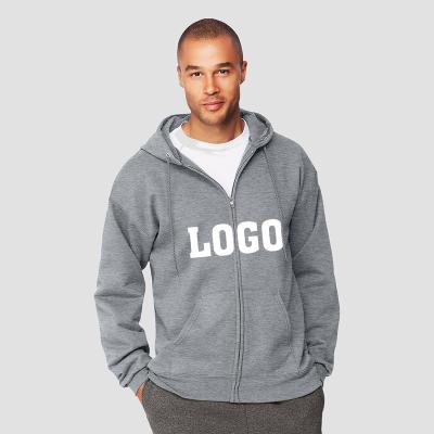 China Custom Logo Men's Sportswear Anti-wrinkle Full Club Fleece Zipper Hoodie for sale