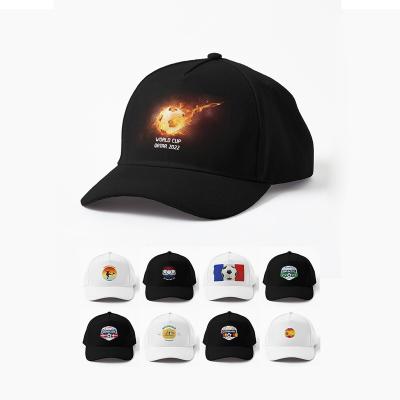 China Custom Logo 2022 Hat Soccer Games Fans Football Team Sport Baseball Hats Gift COMMON Qatar Soccer World Cup Embroidery for sale