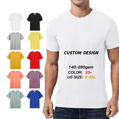 China Anti-Wrinkle 2022 Plain Casual Breathable Sublimation Spandex Summer 100%Cotton T-shirt Custom Tees For Men for sale