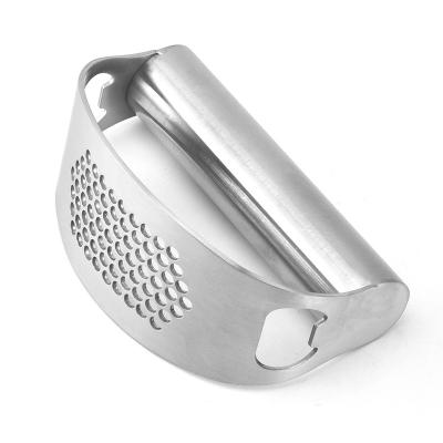 China Viable Hot Sale 304Stainless Steel Manual Garlic Grinder Garlic Mincer Garlic Crusher With Handle for sale