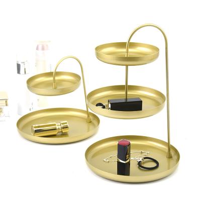 China Double&Three-Layer Sustainable Desktop Decoration Jewelry Cosmetic Shelf Storage Tray for sale