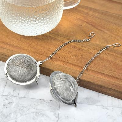 China Food Grade Stainless Steel Mesh Tea Ball 4.5cm Sustainable Tea Infuser With Chain for sale