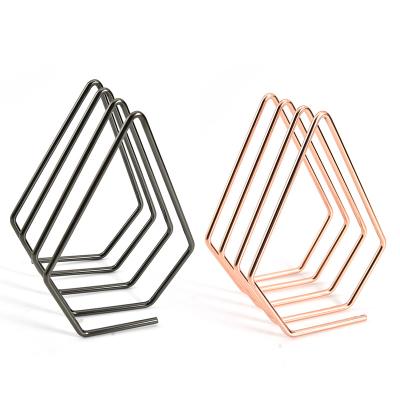 China Iron+electroplating Worktop Black Metal Magazine Rack Base Freestanding Newspapers Mails Organizer Metal Magazine Rack Envelopes for sale