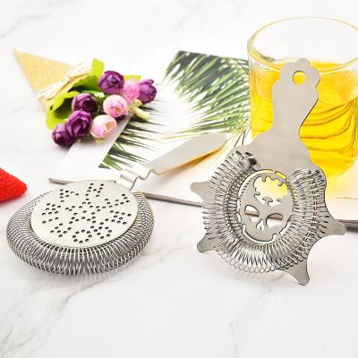 China Minimalist Kitchen Bar Tools Stainless Steel Ice Strainer Filter Bar Strainers for sale