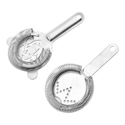 China Disposable Kitchen Bar Tools Stainless Steel Ice Strainer Filter Bar Strainers for sale