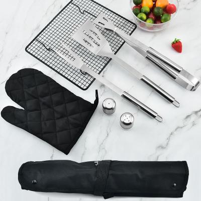 China New Grill Set Clip BBQ Fork Apron BBQ Anti-scalding Utensils GRILL Tool Kit 6-8 for sale