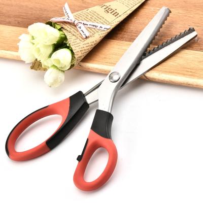 China For Pinking Shears Professional Manual Paper Handheld Tailor Dress Fabric Cutting 9Inch Zig Zag Sewing Scissors for sale