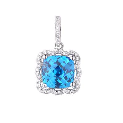 China New 2021 TRENDY Popular Jewelry 925 Sterling Silver Pendant CZ Zircon For Women Pendant Choker for sale