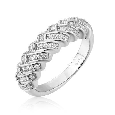 China Hot Sale Wholesale Romantic High Cost-effective Ring Rhodium Plated Sterling Silver Ring for sale