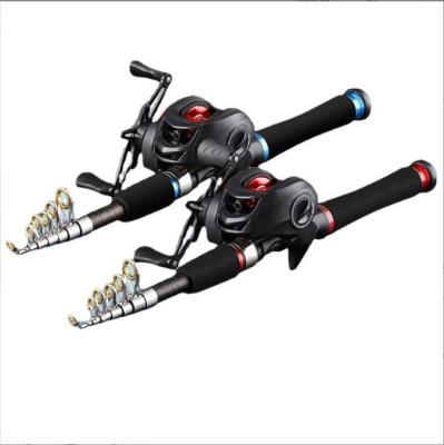 China FRP sea ultra short rod rod water drop baitcasting wheel set 1.8/2.1/2.4M mini lure portable pole fishing rod for sale