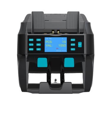 China With Built-in Printer Two /2 Pockets CIS Bill Banknote Cash Money Note Currency Value Counter and Sorter Mixed Cash Value Counter Machine for sale